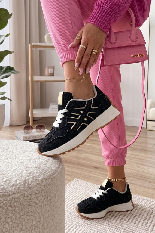 Zwarte denim platformsneakers Constanza
