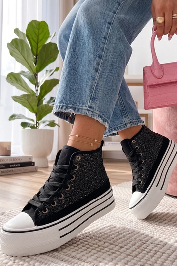 Zwarte enkelsneakers Piper 2
