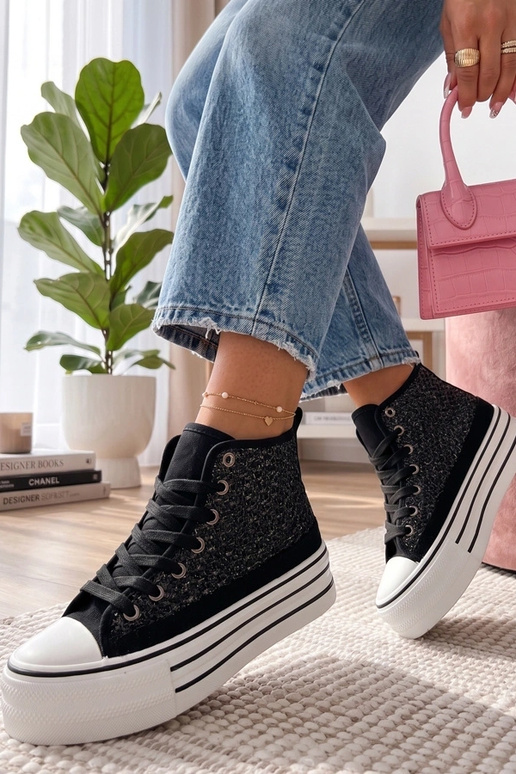 Zwarte enkelsneakers Piper