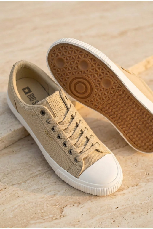 Heren lage vrijetijdsschoenen zandkleur