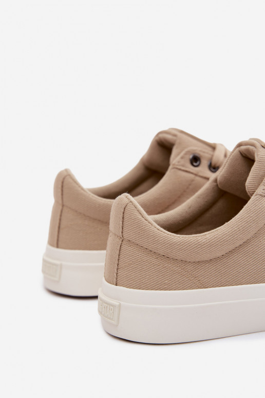 Heren lage vrijetijdsschoenen zandkleur