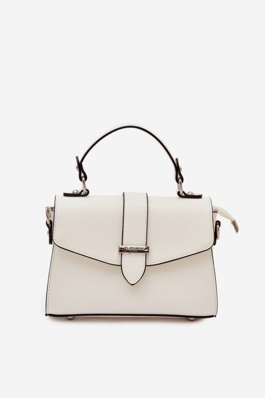 Handtas Postbode met decoratieve strepen ivoor Belveta