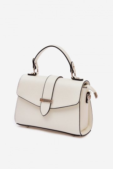 Handtas Postbode met decoratieve strepen ivoor Belveta 2