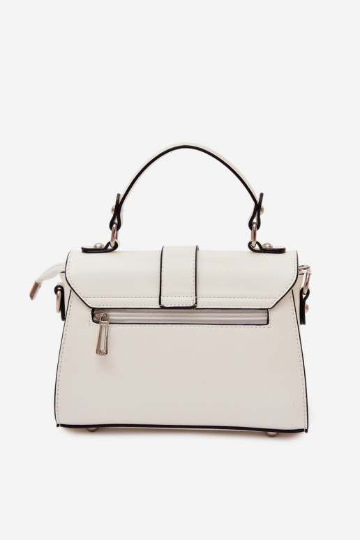 Handtas Postbode met decoratieve strepen ivoor Belveta