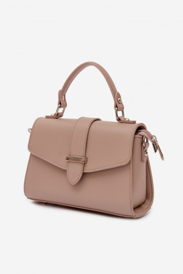 Postbode tas met decoratieve linten in donker zandkleur Belveta 2