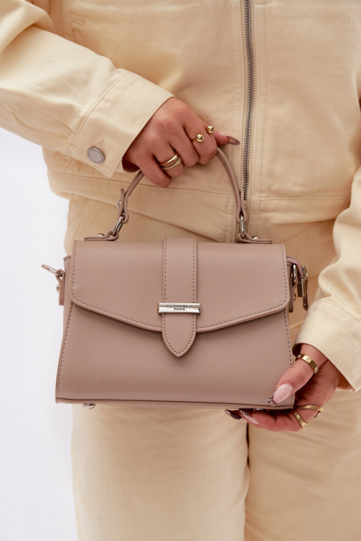 Handtas Postbode met decoratieve strepen Donkerbeige Belveta