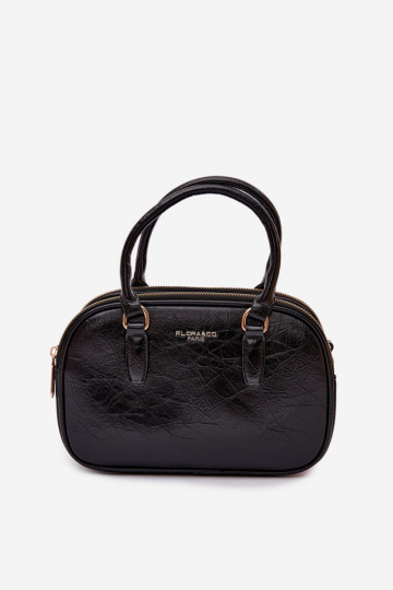 Zwarte koffer-type tas van kunstleer Soraya