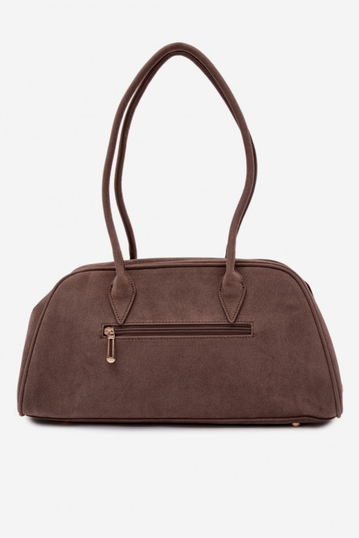 van eco-suèdeoIna HandtasBrelokiem Donkerbeige Noelia