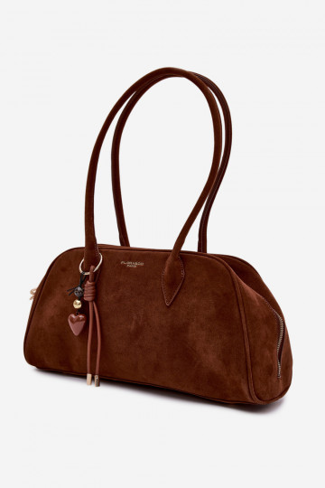 van eco-suèdeoIna HandtasBrelokiem bruine kleur Noelia 2