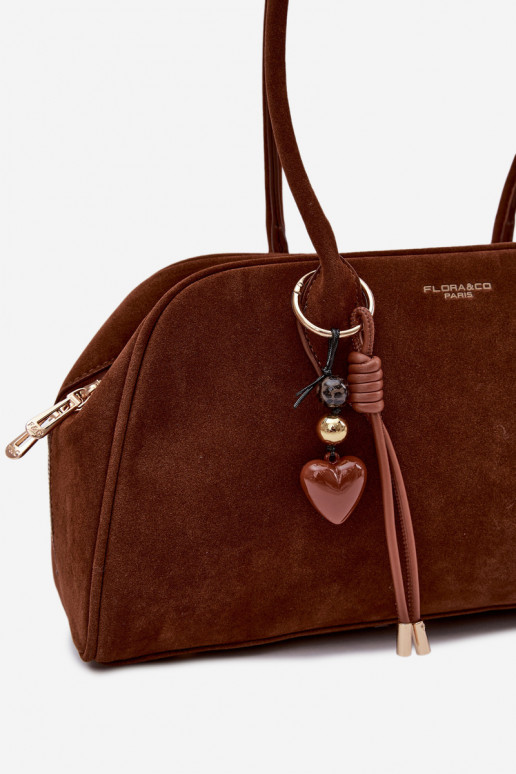 van eco-suèdeoIna HandtasBrelokiem bruine kleur Noelia