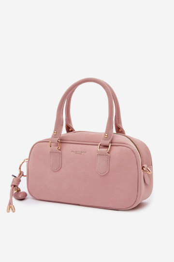 Roze koffer-type tas van kunstsuède Annelle 2
