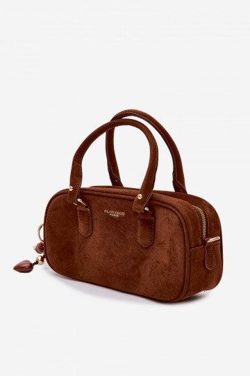 Bruine koffer-type tas van kunstsuède Annelle 2