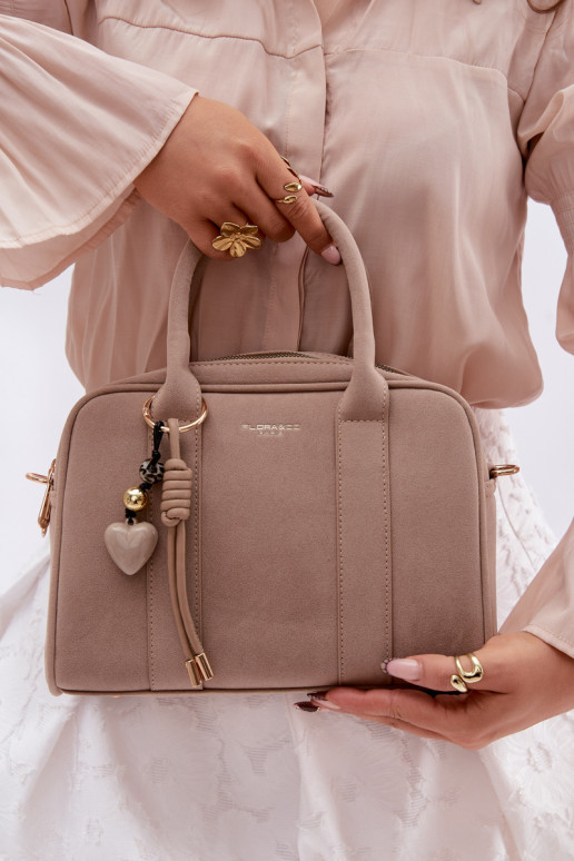 Handtas Typu Een stam van eco-suèdeoInaBrelokiem ivoor Sorielle