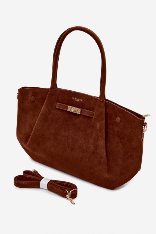 Handtas Typu KlantImitacji van suèdeu bruine kleur Nellia