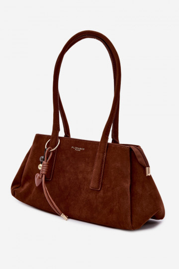 van eco-suèdeoIna HandtasBrelokiem bruine kleur Nelina 2