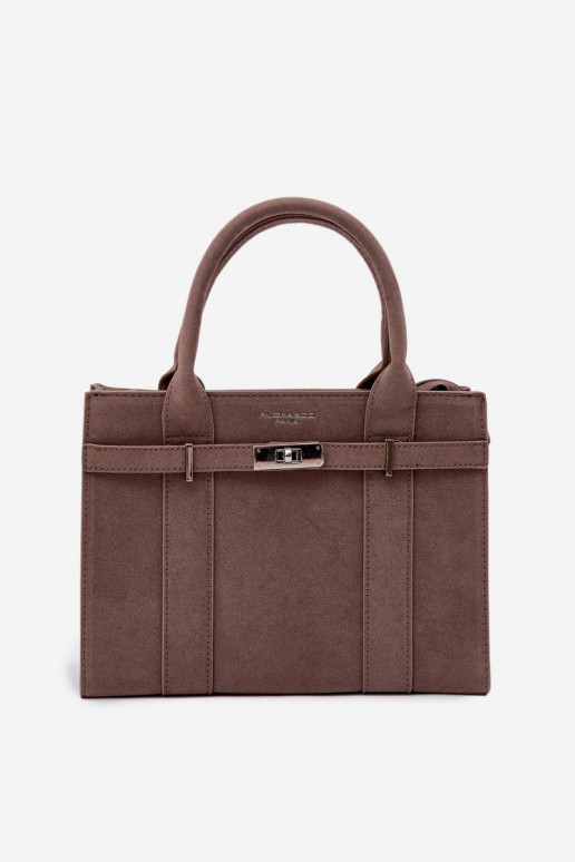 Handtas Typu Een stamImitacji van suèdeu Donkerbeige Noressa