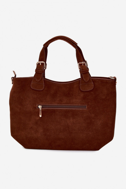 HandtasImitacji van suèdeu bruine kleur Clarette