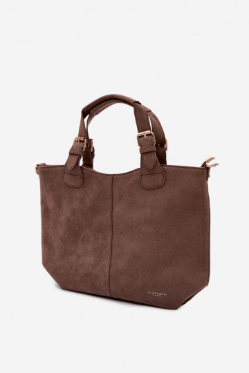 HandtasImitacji van suèdeu Donkerbeige Clarette 2