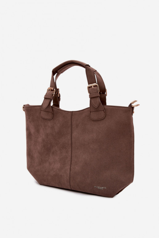 HandtasImitacji van suèdeu Donkerbeige Clarette