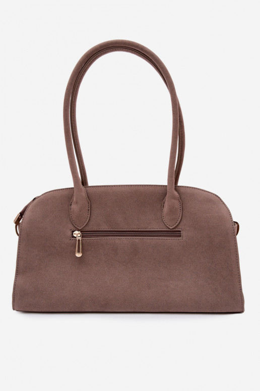 HandtasBrelokiem I met gespenmi van eco-suèdeoIna Donkerbeige Violette