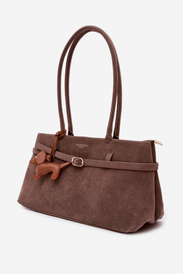 HandtasImitacji van suèdeu ZaInieszka Jamnik Donkerbeige Noellea 2