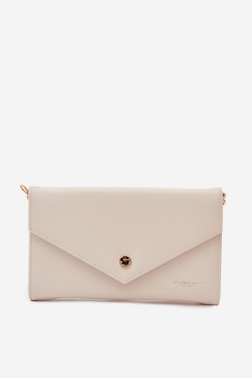 Handtas soort envelop Portemonnee tInee in een met decoratieve strepen Helderbeige Pauline