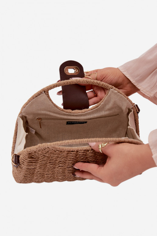 Oppervlak Een kleine handtas met decoratieve strepen Bruin Delphine