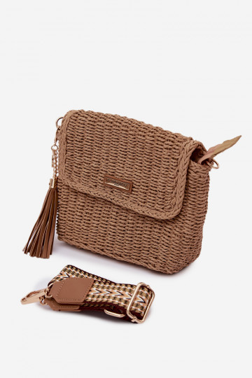 Kleine tas in postbode-stijl met ajour-elementen in bruin Tamara 2