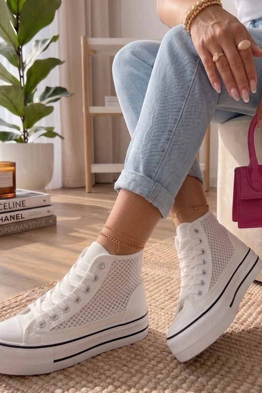 Witte enkelsneakers Piper