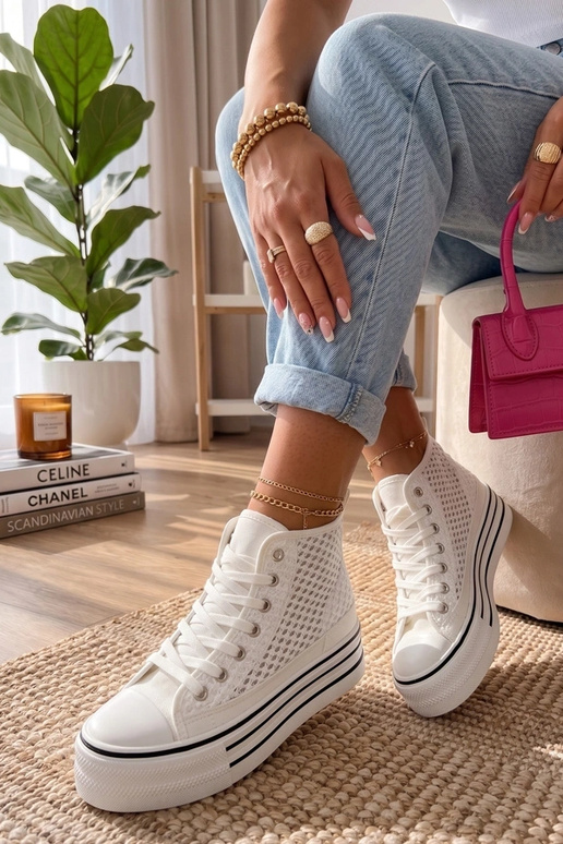Witte enkelsneakers Piper