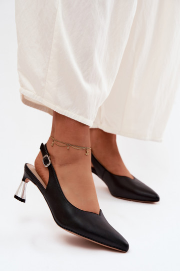 Zwarte dames sandalen met hakken Vinceza 66922
