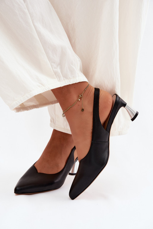 Zwarte dames sandalen met hakken Vinceza 66922