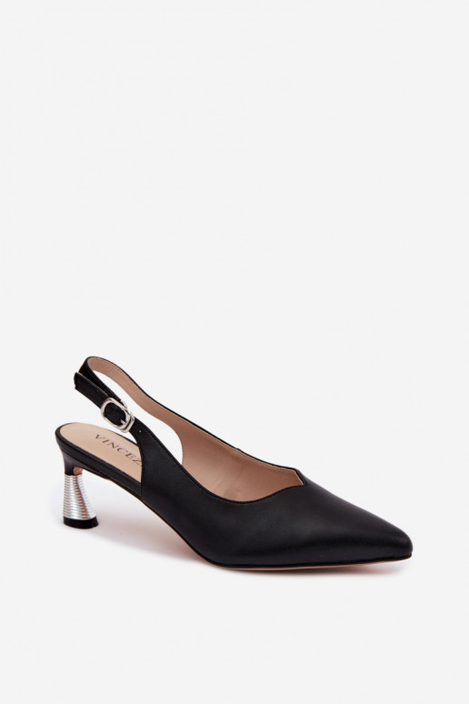 Zwarte dames sandalen met hakken Vinceza 66922