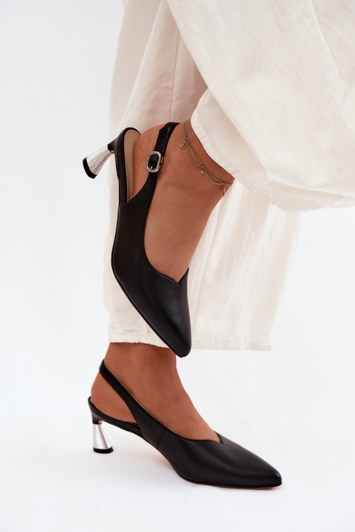 Zwarte dames sandalen met hakken Vinceza 66922