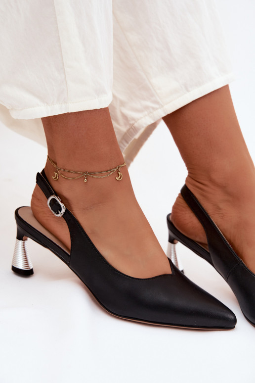 Zwarte dames sandalen met hakken Vinceza 66922