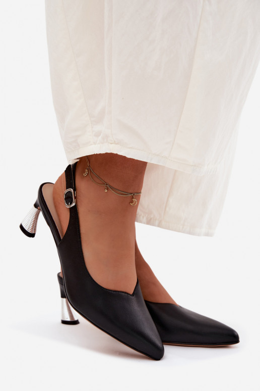 Zwarte dames sandalen met hakken Vinceza 66922