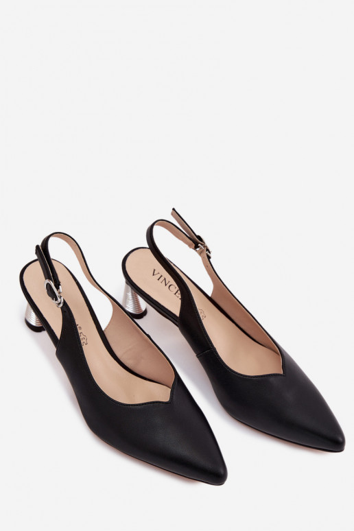 Zwarte dames sandalen met hakken Vinceza 66922