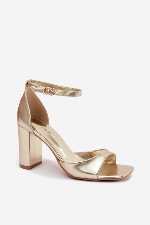 Gouden dames hoge hakken sandalen van faux leer Melvra