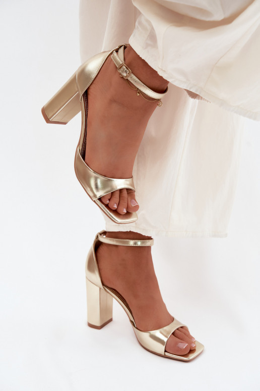 Gouden dames hoge hakken sandalen van faux leer Melvra