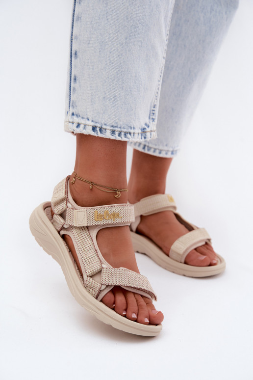 Zandkleurige dames sandalen Lee Cooper LCIN-26-34-4431L