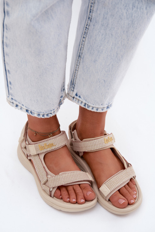 Zandkleurige dames sandalen Lee Cooper LCIN-26-34-4431L