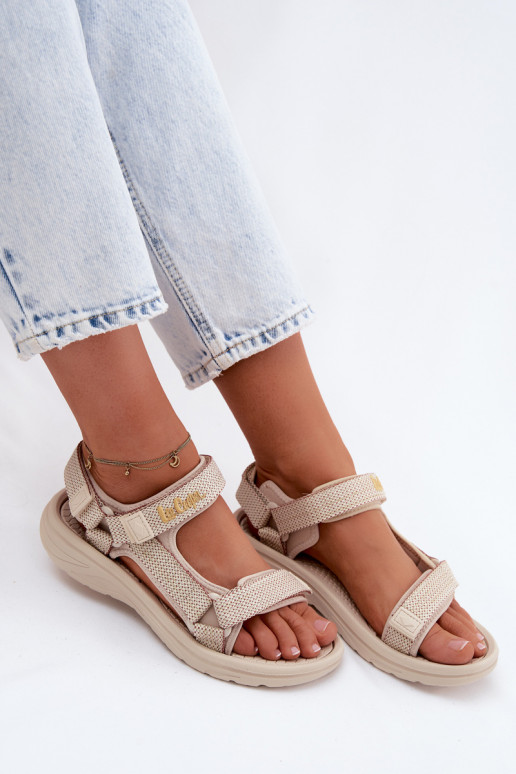 Zandkleurige dames sandalen Lee Cooper LCIN-26-34-4431L