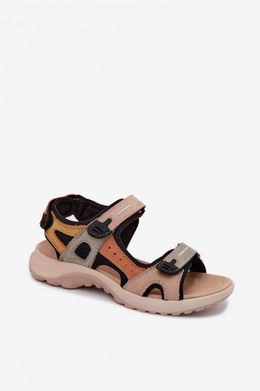 Oranje en zwarte dames sandalen in sportieve stijl Morenia