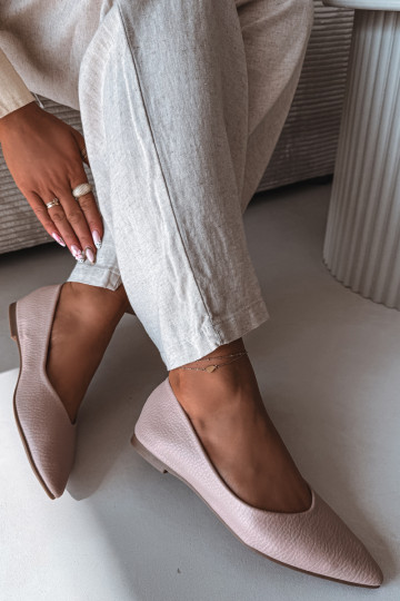 Ballerina's van kunstleer in rozekleur Nelisa 2