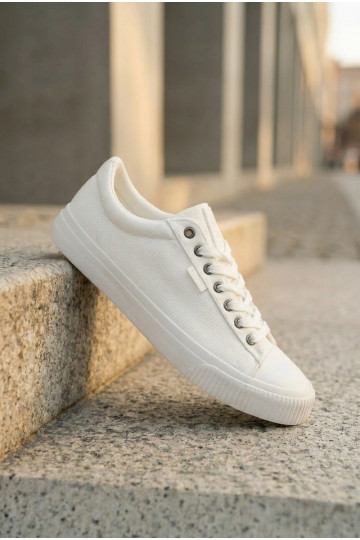 Heren lage vrijetijdsschoenen witte kleur 2