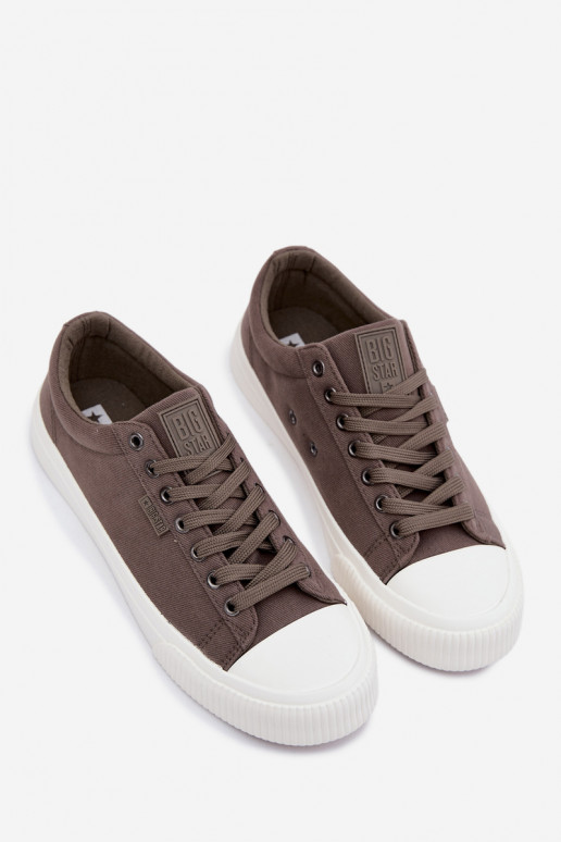 Heren lage vrijetijdsschoenen grijze kleur