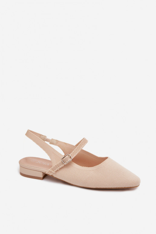 Ivoor kleurige dames ballerina sandalen met bandjes Selrene