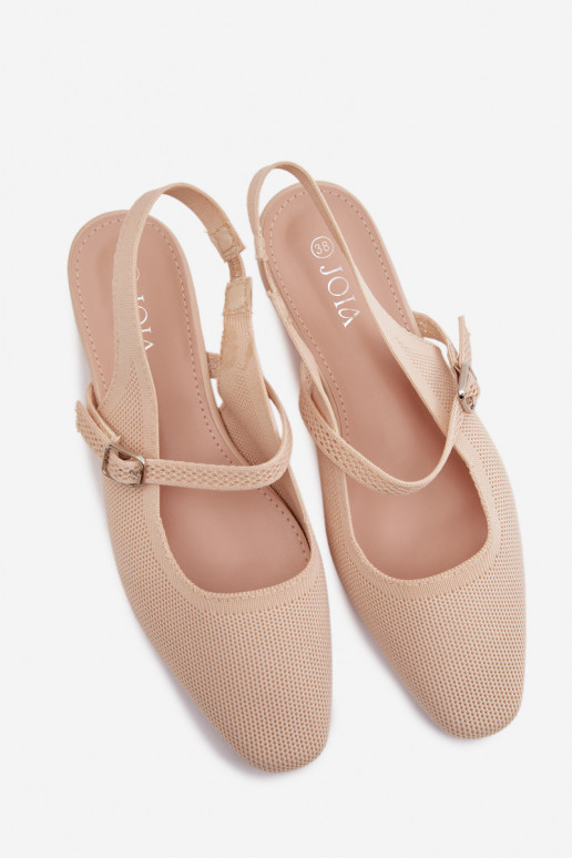 Ivoor kleurige dames ballerina sandalen met bandjes Selrene