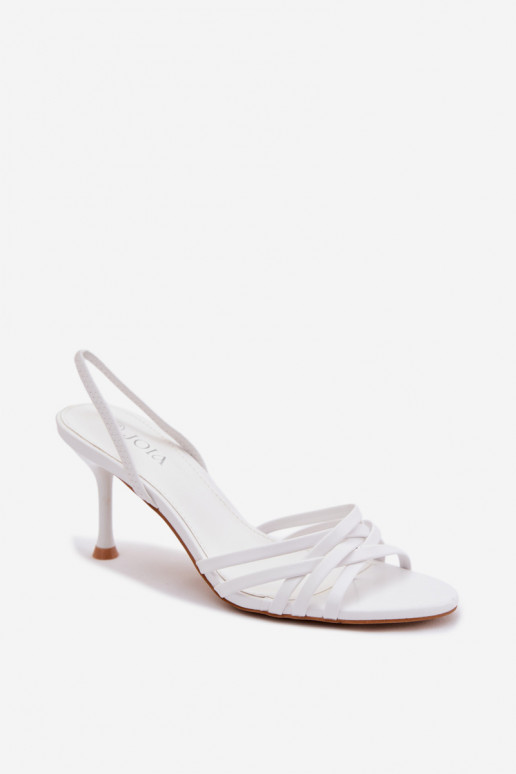 Witte sandalen met dun hakje en bandjes Velivelle