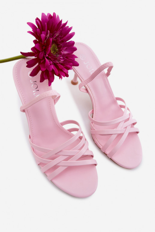 Dames sandalen met dunne hakken Met Strepen roze Velivelle